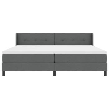 Dunkelgraues Boxspringbett mit Matratze 200x200 cm Stoff