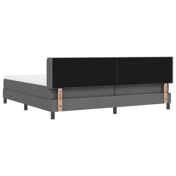 Dunkelgraues Boxspringbett mit Matratze 200x200 cm Stoff