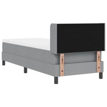 Boxspringbett mit Matratze hellgrau 80x200 cm Stoff
