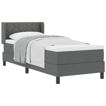 Boxspringbett mit Matratze Dunkelgrau 80x200 cm Stoff