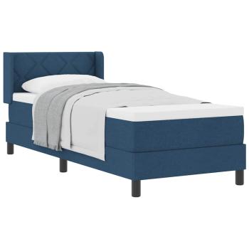 Boxspringbett mit Matratze Blau 80x200 cm Stoff