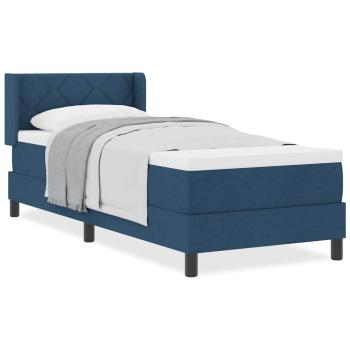 Boxspringbett mit Matratze Blau 80x200 cm Stoff