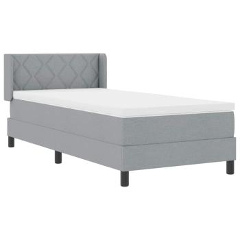 Boxspringbett mit Matratze Hellgrau 90x200 cm Stoff