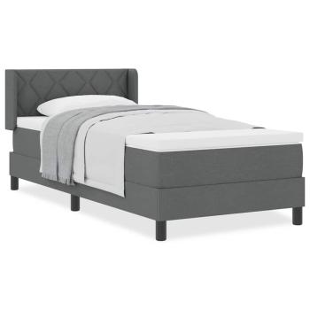 Boxspringbett mit Matratze Dunkelgrau 90x200 cm Stoff