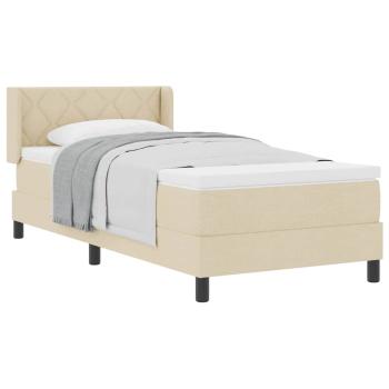 Boxspringbett mit Matratze Creme 90x200 cm Stoff