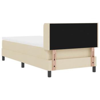 Boxspringbett mit Matratze Creme 90x200 cm Stoff