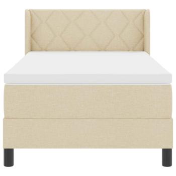 Boxspringbett mit Matratze Creme 90x200 cm Stoff