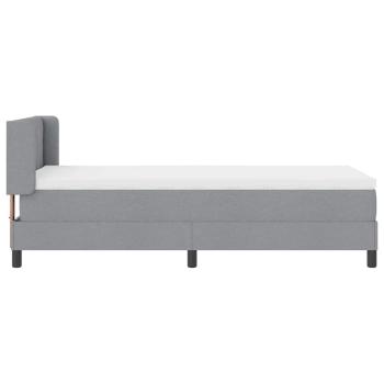 Boxspringbett mit Matratze Hellgrau 100x200 cm Stoff