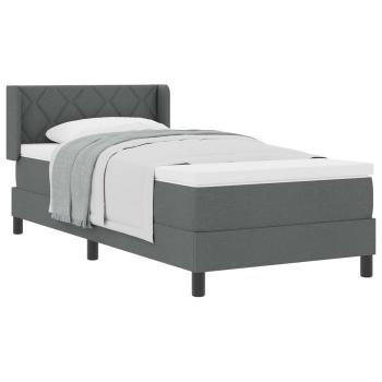 Boxspringbett mit Matratze Dunkelgrau 100x200 cm Stoff