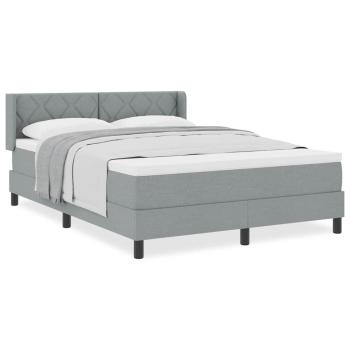 Boxspringbett mit Matratze Hellgrau 140x200 cm Stoff