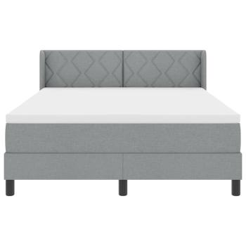 Boxspringbett mit Matratze Hellgrau 140x200 cm Stoff