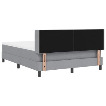 Boxspringbett mit Matratze Hellgrau 140x200 cm Stoff