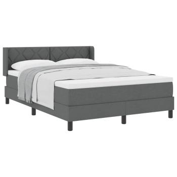 Boxspringbett mit dunkler Matratze 140x200 cm Stoff