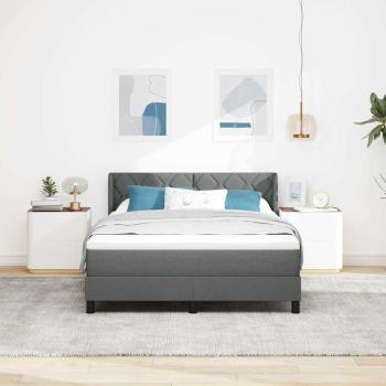 Boxspringbett mit dunkler Matratze 140x200 cm Stoff