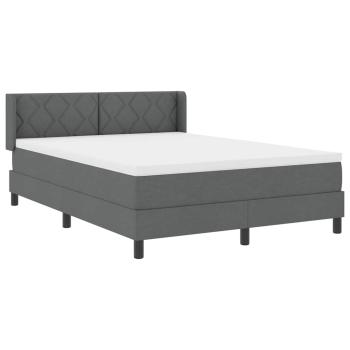 Boxspringbett mit dunkler Matratze 140x200 cm Stoff