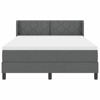 Boxspringbett mit dunkler Matratze 140x200 cm Stoff