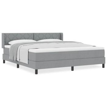 Boxspringbett mit Matratze Hellgrau 180x200 cm Stoff