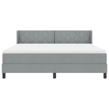 Boxspringbett mit Matratze Hellgrau 180x200 cm Stoff