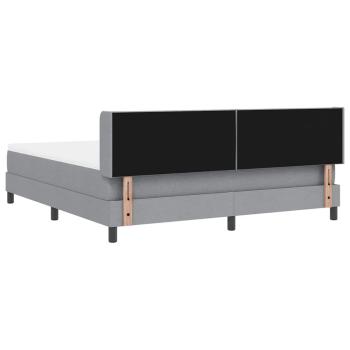 Boxspringbett mit Matratze Hellgrau 180x200 cm Stoff