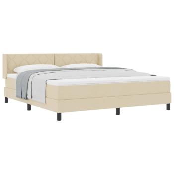 Boxspringbett mit Matratze Creme 180x200 cm Stoff