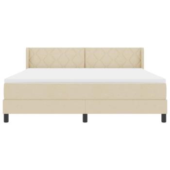 Boxspringbett mit Matratze Creme 180x200 cm Stoff