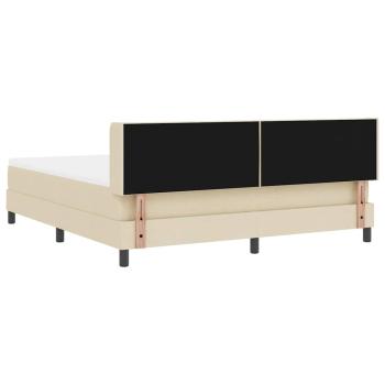 Boxspringbett mit Matratze Creme 180x200 cm Stoff