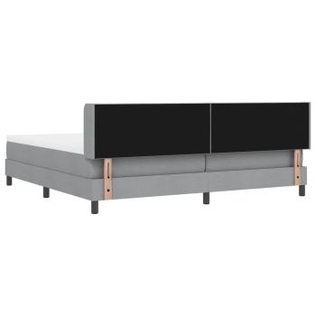 Boxspringbett mit Matratze Hellgrau 200x200 cm Stoff