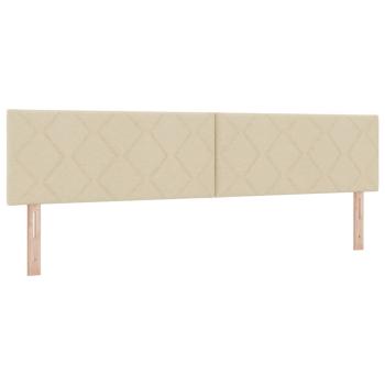Boxspringbett mit Matratze Creme 200x200 cm Stoff