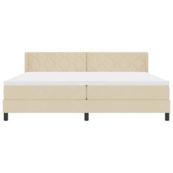 Boxspringbett mit Matratze Creme 200x200 cm Stoff