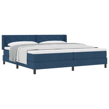 Boxspringbett mit Matratze Blau 200x200 cm Stoff