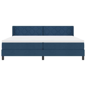 Boxspringbett mit Matratze Blau 200x200 cm Stoff
