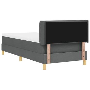 Boxspringbett mit Matratze Dunkelgrau 80x200 cm Stoff
