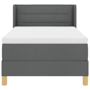 Boxspringbett mit Matratze Dunkelgrau 80x200 cm Stoff