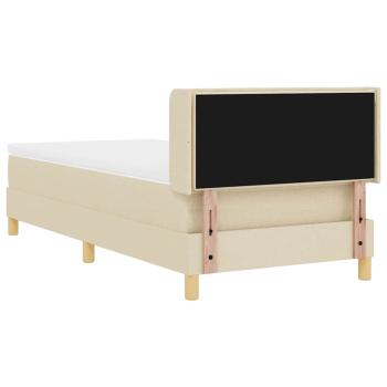 Boxspringbett mit Matratze Creme 80x200 cm Stoff