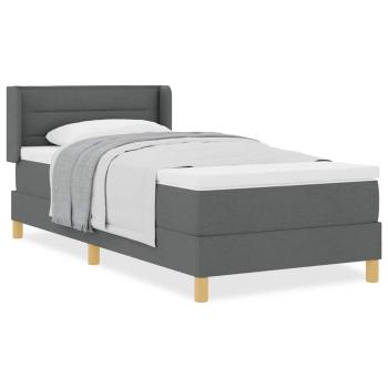 Boxspringbett mit Matratze Dunkelgrau 90x190 cm Stoff