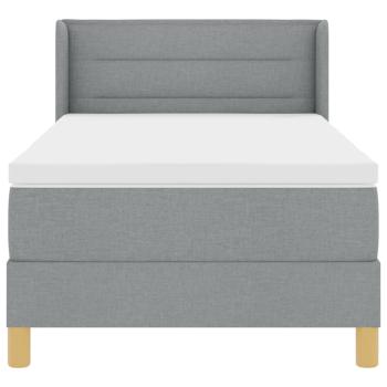 Boxspringbett mit Matratze Hellgrau 90x200 cm Stoff