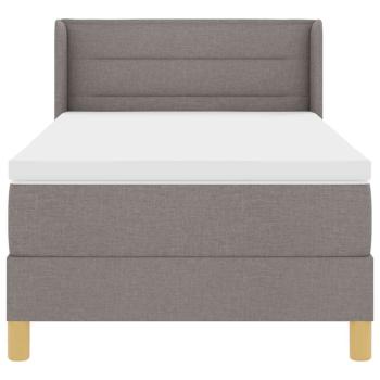 Boxspringbett mit Matratze Taupe 90x200 cm aus Stoff