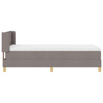Boxspringbett mit Matratze Taupe 90x200 cm aus Stoff