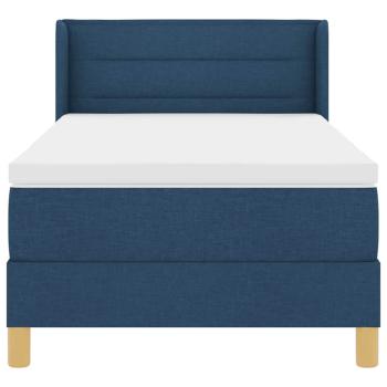 Boxspringbett mit Matratze Blau 100x200 cm aus Stoff