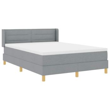 Boxspringbett mit Matratze Hellgrau 140x190 cm Stoff