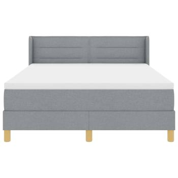 Boxspringbett mit Matratze Hellgrau 140x190 cm Stoff
