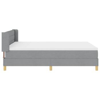 Boxspringbett mit Matratze Hellgrau 140x190 cm Stoff