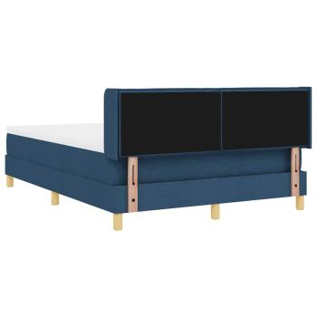 Boxspringbett mit Matratze Blau 140x190 cm Stoff