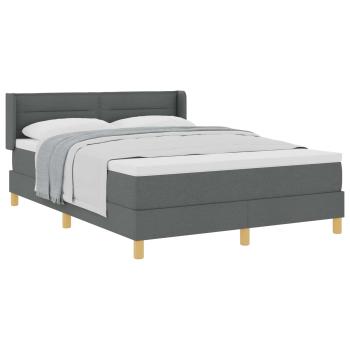 Boxspringbett mit Matratze Dunkelgrau 140x200 cm Stoff