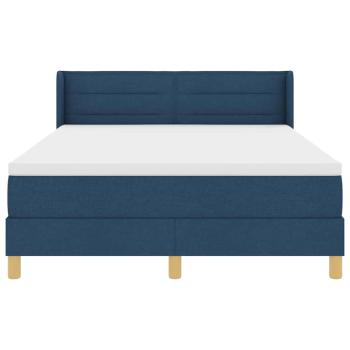 Boxspringbett mit Matratze Blau 160x200 cm Stoff