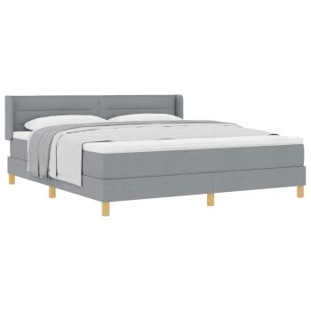 Boxspringbett mit Matratze Hellgrau 180x200 cm Stoff