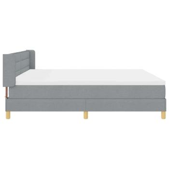 Boxspringbett mit Matratze Hellgrau 200x200 cm Stoff