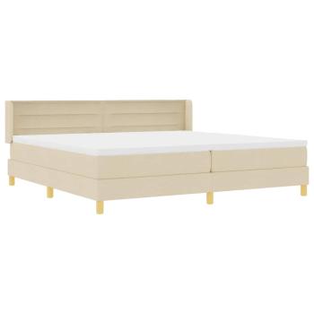 Boxspringbett mit Matratze Creme 200x200 cm Stoff