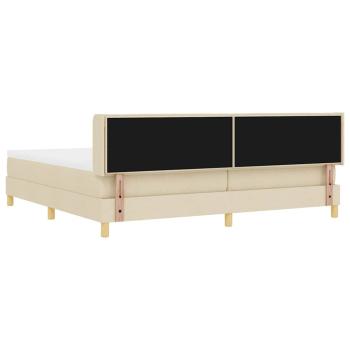 Boxspringbett mit Matratze Creme 200x200 cm Stoff