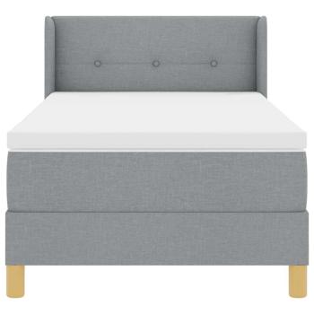 Boxspringbett mit Kopfteil Hellgrau 200 x 90 cm Stoff